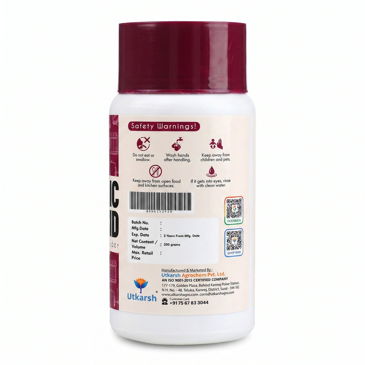 Boric Acid Powder | 99% Pure Multipurpose Powder | Effective Pest Control for Cockroaches & Household Pests | Ideal for Carrom Board, Grain Preservation & Cleaning