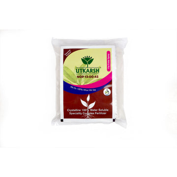 Utkarsh NOP (13:00:45) (Potassium Nitrate) (KNO3 Specially Crystalline 100% Water Soluble Complex Fertilizer) (Drip Irrigation Fertilizer), 25 Kg Pack