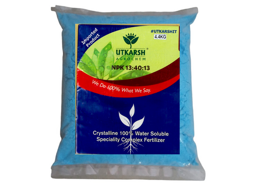 Utkarsh NPK (13:40:13) (Speciality Crystalline 100% Water Soluble Complex Fertilizer) (Drip Irrigation Fertilizer), 25 Kg Pack