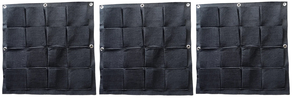 400 GSM Dark Grey Hanging Geotextile Growbag with 16 Roomy Pockets - Utkarsh Agrochem Pvt ltd. 
