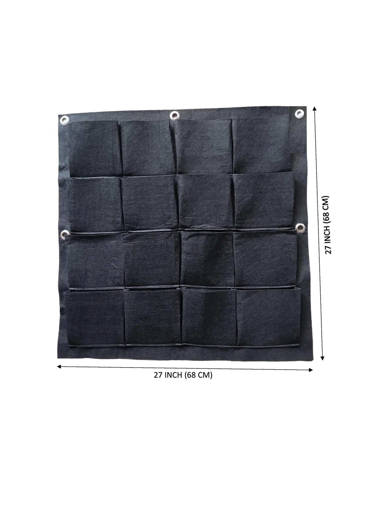 400 GSM Dark Grey Hanging Geotextile Growbag with 16 Roomy Pockets - Utkarsh Agrochem Pvt ltd. 
