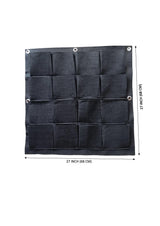 400 GSM Dark Grey Hanging Geotextile Growbag with 16 Roomy Pockets - Utkarsh Agrochem Pvt ltd. 
