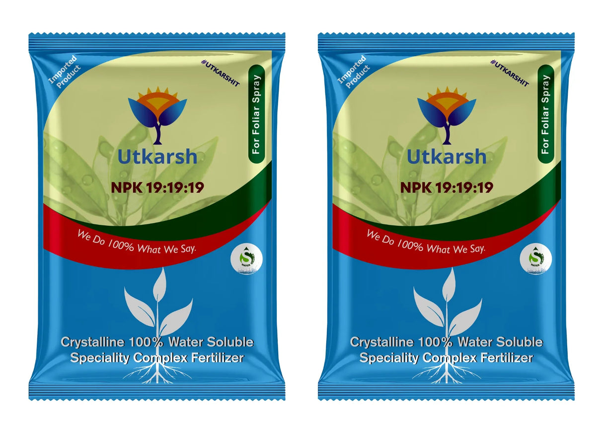 NPK 19 19 19 Fertilizer for Plants Growth | 100% Water Soluble | Complete Plant Food for Home Garden, Boosts Plant Health and Flowering - Utkarsh Agrochem Pvt ltd. 