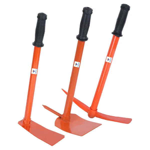 Pickaxe (Tiller) & Hand Hoes with Prongs- 3 Pc
