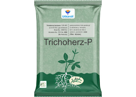 Trichoderma Harzianum 1% WP 2 x 10^6 CFU/gm min. Bio Fungicides for Plants, Crops and Home Gardening - Trichoherz-P - Utkarsh Agrochem Pvt ltd. 