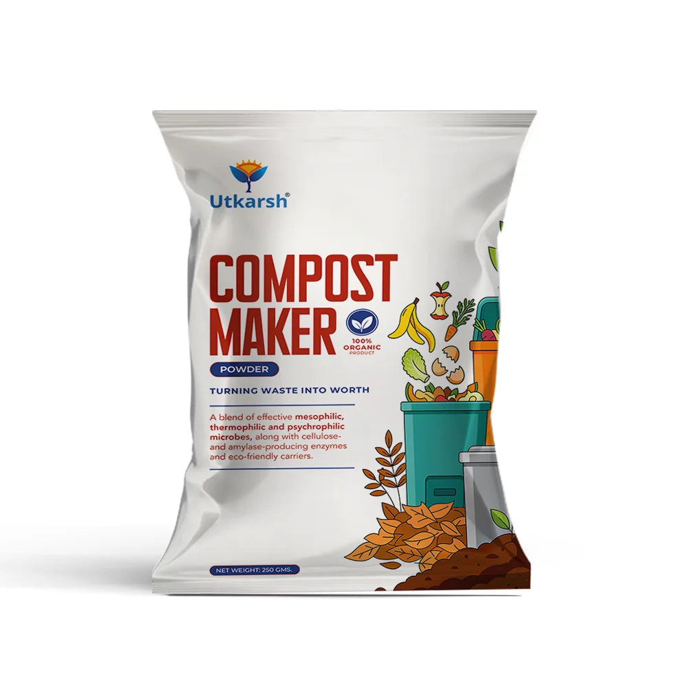 Compost Maker Powder for Home Garden | Fast-Active Natural Organic Waste Decomposer for Kitchen Waste, Vegetable & Fruit Scraps | Easy-to-Use, Odor-Free Compost Starter Powder