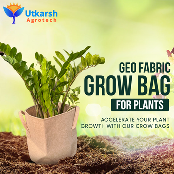 Utkarsh 400 GSM Eco Friendly Breathable Geo Textile Fabric Plant Grow Bag For Vegetables, Flowers & Herbs / Indoor & Outdoor Gardening (Beige)(Pack of 10)