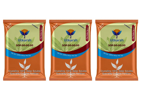 SOP 00 00 50 - Potassium Sulphate for Plants Growth, 100% Water Soluble Powder, Foliar Spray Nutrition | NPK Fertilizers for Home Garden & Crops - Utkarsh Agrochem Pvt ltd. 