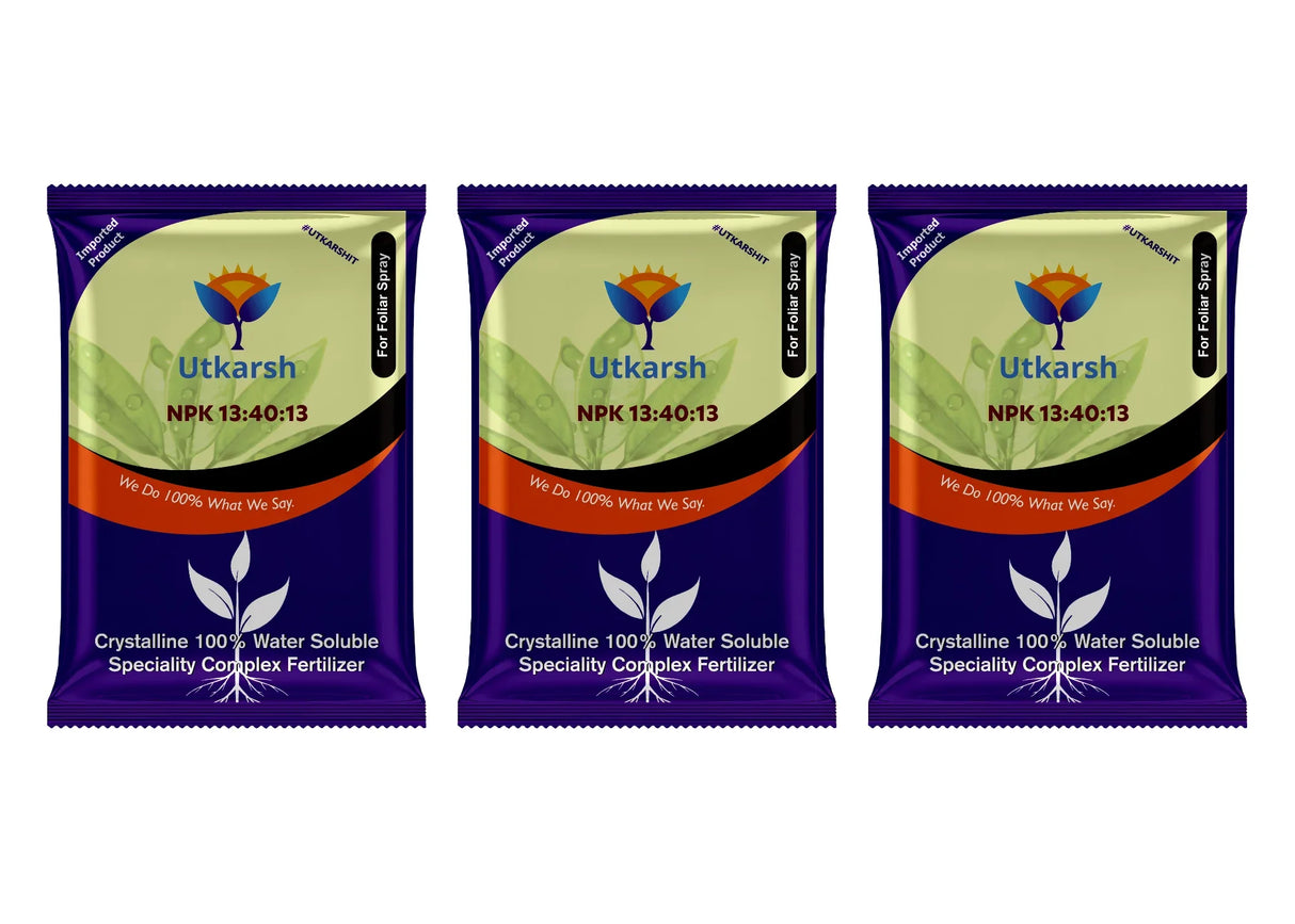 NPK 13 40 13 Fertilizers for Plants | 100% Water Soluble Powder | Complete Plant Food and Nutrition for Healthy Home Garden, Growth Boost for Fruits and Flowers - Utkarsh Agrochem Pvt ltd. 