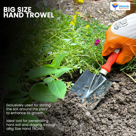 Gardening Hand Tools Set - 5 Pieces (Cultivator, Big and Small Trowel, Weeder, Fork) | Tools for Home Garden | Durable Plant Tool Kit | Farming Tools - Utkarsh Agrochem Pvt ltd. 
