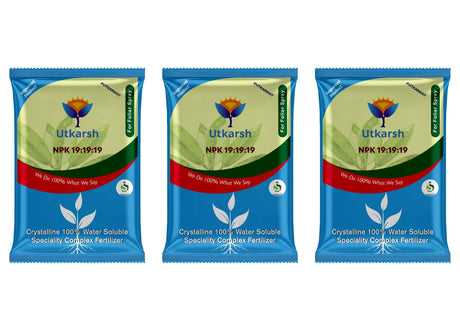 NPK 19 19 19 Fertilizer for Plants Growth | 100% Water Soluble | Complete Plant Food for Home Garden, Boosts Plant Health and Flowering - Utkarsh Agrochem Pvt ltd. 