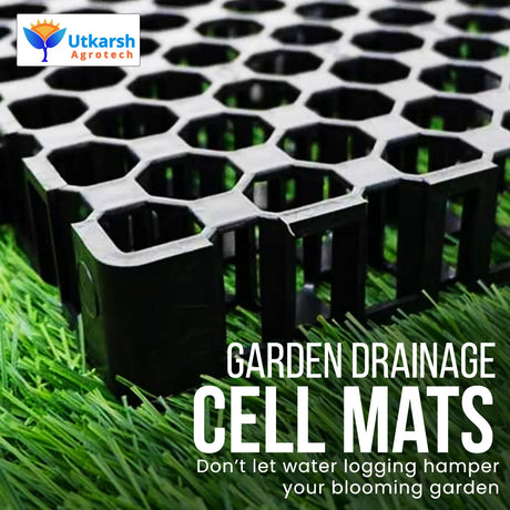 Garden Drainage Cell Mats (Thickness: 30 mm) Terrace/Kitchen Garden | Heavy-Duty, Highly Durable Polypropylene Water Drain Cell Mats for Indoor-Outdoor Home Garden - Utkarsh Agrochem Pvt ltd. 