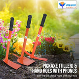 Pickaxe (Tiller), Hand Hoes with Prongs, 1, 2 & 3 Inch Khurpis- Combo of 6 - Utkarsh Agrochem Pvt ltd. 