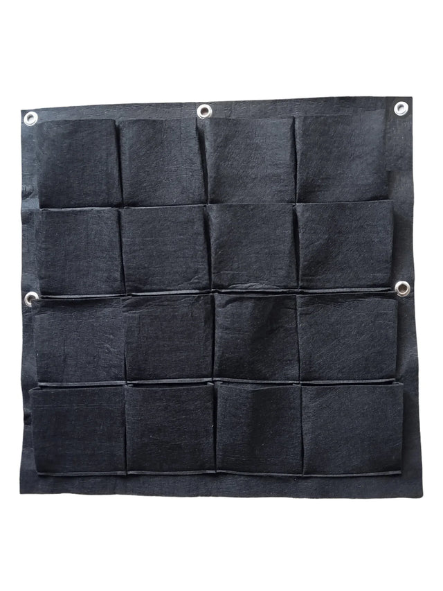 400 GSM Dark Grey Hanging Geotextile Growbag with 16 Roomy Pockets - Utkarsh Agrochem Pvt ltd. 
