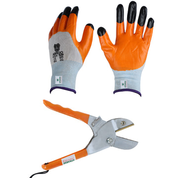 Roll Cut Secateurs & Gloves- Combo of 2