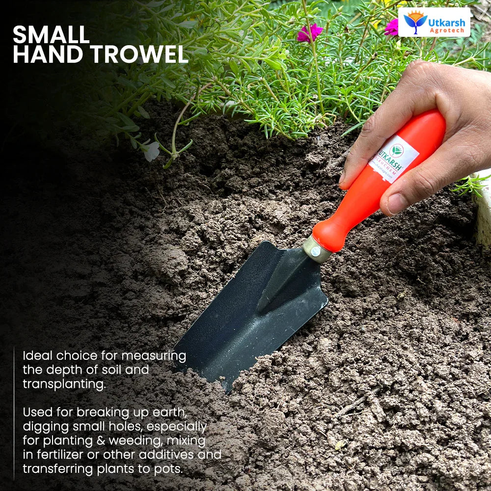 Garden Tool Set - 3 Pcs Small Trowel, 2 Inch Khurpi, Weeder | Terrace Gardening Accessories | Essential Farming Spade, Shovel for Home Gardening Combo Kit - Utkarsh Agrochem Pvt ltd. 