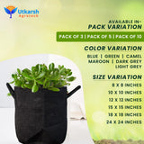 400 GSM Geotextile Fabric Growbags- Dark Grey, Pack of 3 - Utkarsh Agrochem Pvt ltd. 