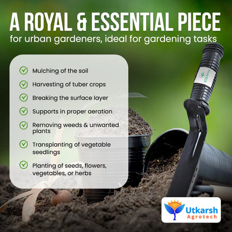 Garden Tool Set - 3 Pcs Small Trowel, 2 Inch Khurpi, Weeder | Terrace Gardening Accessories | Essential Farming Spade, Shovel for Home Gardening Combo Kit - Utkarsh Agrochem Pvt ltd. 