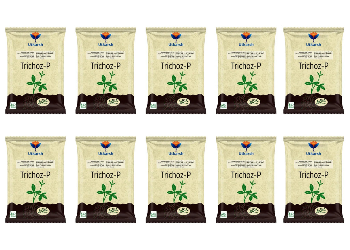 Trichoderma Viride 1.5% W.P.: 2 x 10^6 CFU/gm min. Bio Fungicide for Plants, Crops and Home Gardening - Trichoz-P - Utkarsh Agrochem Pvt ltd. 