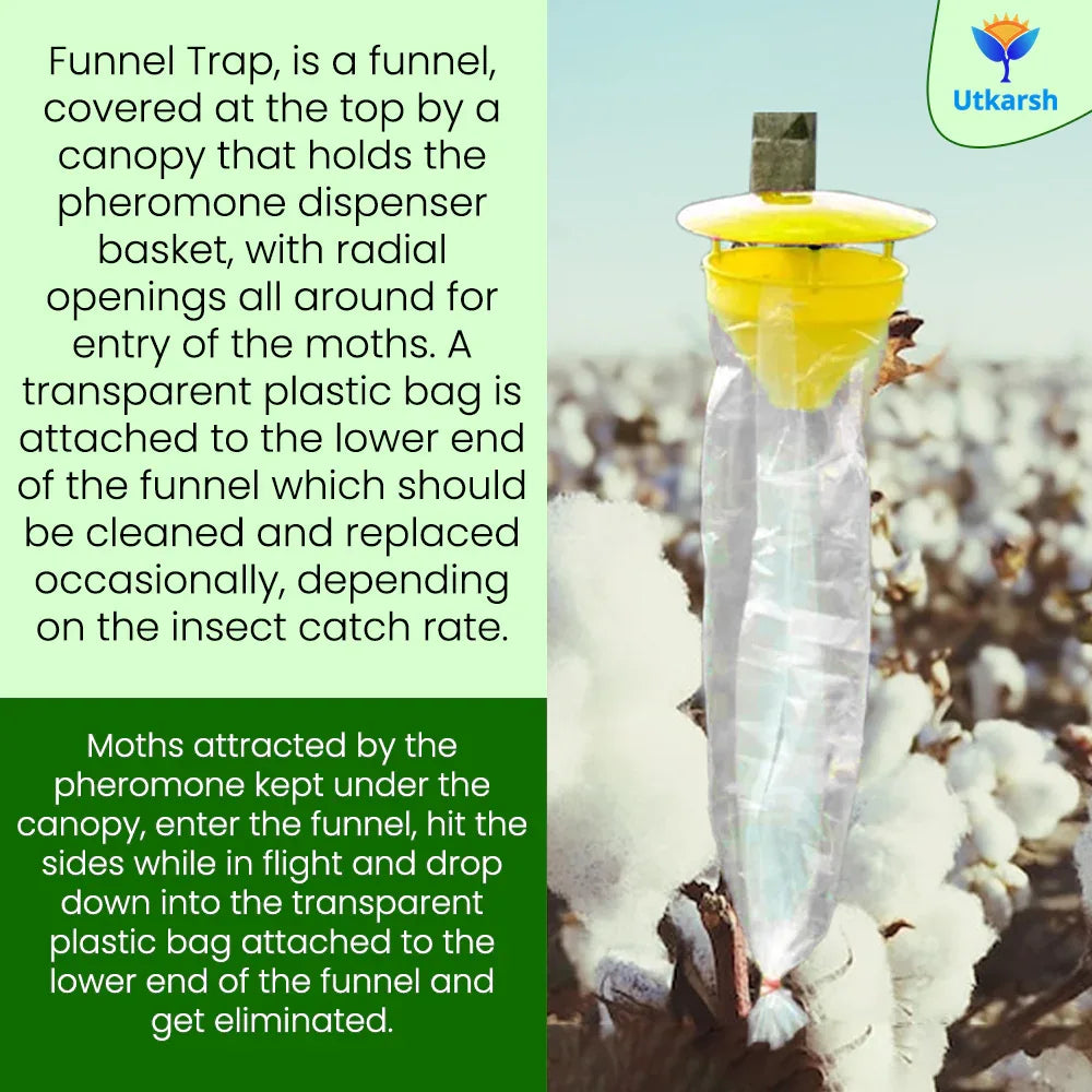 Pink Boll Worm Lure with Funnel Trap - Utkarsh Agrochem Pvt ltd. 