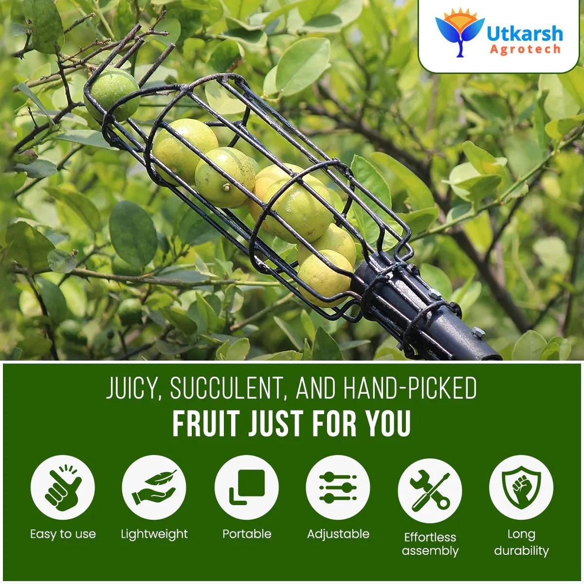 Small Fruit Picker Basket- 1 Pc - Utkarsh Agrochem Pvt ltd. 