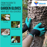 Essential Gardening Hand Tools - 7 pieces | Gardening Tool Set Combo | Durable Home Garden Tool Kit for Soil | Cultivator, Big and Small Trowel, Weeder, Fork, 3 inch Khurpi & ABS Garden Gloves - Utkarsh Agrochem Pvt ltd. 