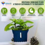 400 GSM Geotextile Fabric Growbags- Blue, Pack of 5 - Utkarsh Agrochem Pvt ltd. 