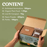 Utkarsh 5-in-1 Soil Less Potting Mixture- Makes 10Kg Fluffy Soil for Plants Home Garden | 3.75 Kg Dry Items- Cocopeat, Vermiculite, Neem Khad, Organic Compost & Perlite - Potting Soil Mix for Plants