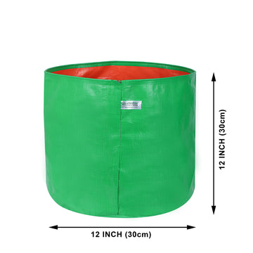 Utkarsh 200 GSM, UV Treated, Durable, Round HDPE Grow Bags for Indoor, Outdoor, Terrace Gardening|Leafy Vegetable for Balcony|Washable and Reusable Grow Bags for Vegetable, Fruit and Flower Plant / Green