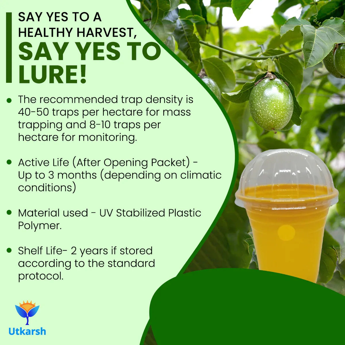 ME Fruit Fly (Oriental) Lure with Eco or Glass Trap - Utkarsh Agrochem Pvt ltd. 