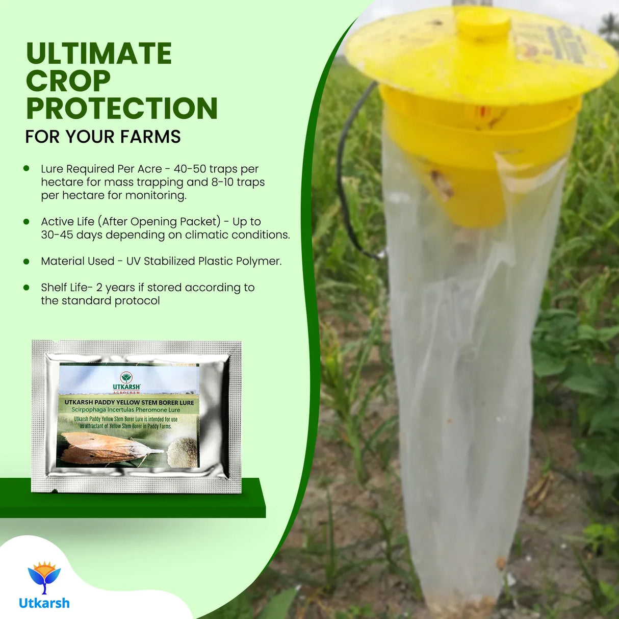 Rice Yellow Stem Borer YSB Lure with Funnel Trap - Utkarsh Agrochem Pvt ltd. 