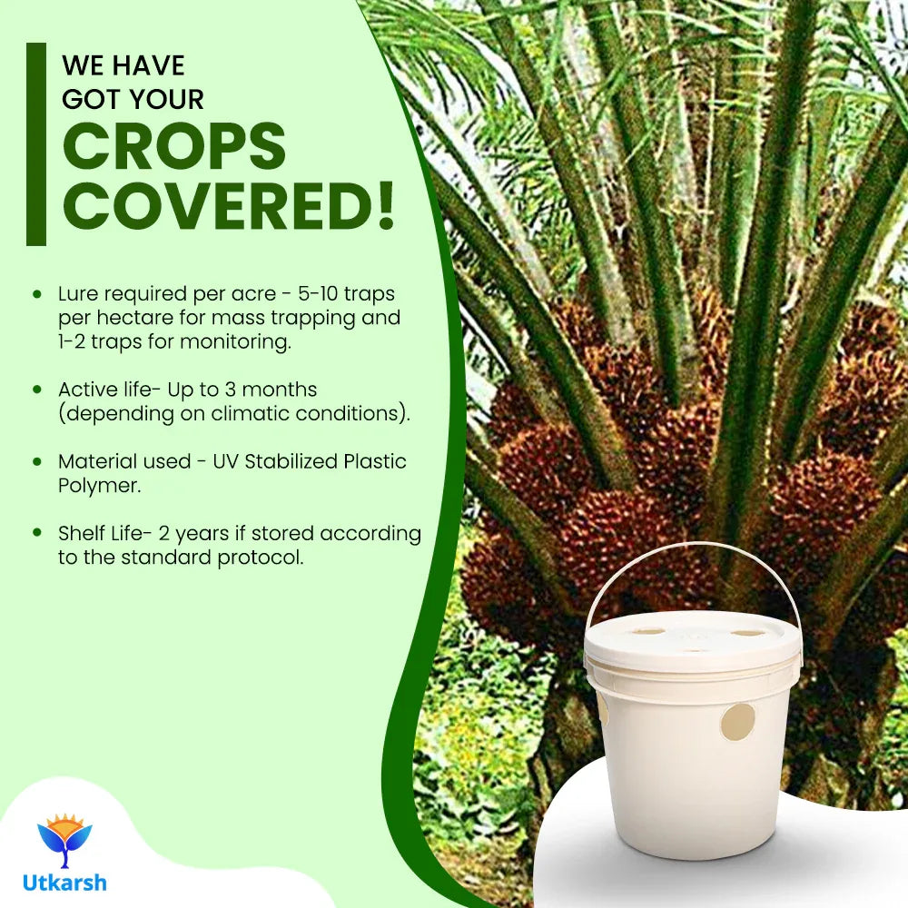 Red Palm Weevil Lure with RPW Magnet & Bucket Trap - Utkarsh Agrochem Pvt ltd. 