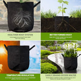 400 GSM Geotextile Fabric Growbags- Dark Grey, Pack of 3 - Utkarsh Agrochem Pvt ltd. 