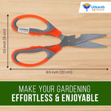 Garden Scissors | Heavy Duty Steel Scissors for Plant Cutting, Pruning, Thinning, and Harvesting | Multifunction Professional Indoor/Outdoor Gardening Scissors | Kitchen Scissors - Utkarsh Agrochem Pvt ltd. 