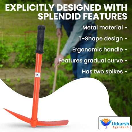 Pickaxe (Tiller), Hand Hoes with Prongs, 1, 2 & 3 Inch Khurpis- Combo of 6 - Utkarsh Agrochem Pvt ltd. 