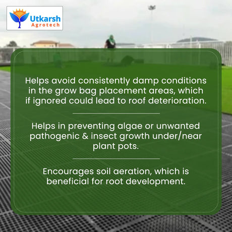 Garden Drainage Cell Mats (Thickness: 30 mm) Terrace/Kitchen Garden | Heavy-Duty, Highly Durable Polypropylene Water Drain Cell Mats for Indoor-Outdoor Home Garden - Utkarsh Agrochem Pvt ltd. 