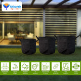 400 GSM Geotextile Fabric Growbags- Dark Grey, Pack of 5 - Utkarsh Agrochem Pvt ltd. 