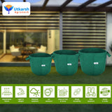 400 GSM Geotextile Fabric Growbags- Green, Pack of 10 - Utkarsh Agrochem Pvt ltd. 
