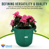 400 GSM Geotextile Fabric Growbags- Green, Pack of 10 - Utkarsh Agrochem Pvt ltd. 