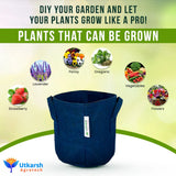 400 GSM Geotextile Fabric Growbags- Blue, Pack of 5 - Utkarsh Agrochem Pvt ltd. 