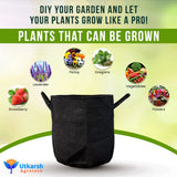 400 GSM Geotextile Fabric Growbags- Dark Grey, Pack of 5 - Utkarsh Agrochem Pvt ltd. 