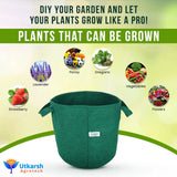 400 GSM Geotextile Fabric Growbags- Green, Pack of 3 - Utkarsh Agrochem Pvt ltd. 