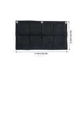 400 GSM Dark Grey Hanging Geotextile Growbag with 8 Roomy Pockets - Utkarsh Agrochem Pvt ltd. 