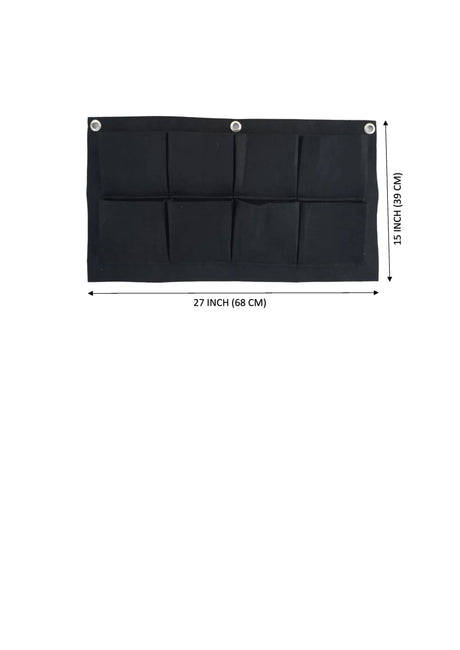 400 GSM Dark Grey Hanging Geotextile Growbag with 8 Roomy Pockets - Utkarsh Agrochem Pvt ltd. 