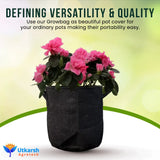 400 GSM Geotextile Fabric Growbags- Dark Grey, Pack of 3 - Utkarsh Agrochem Pvt ltd. 