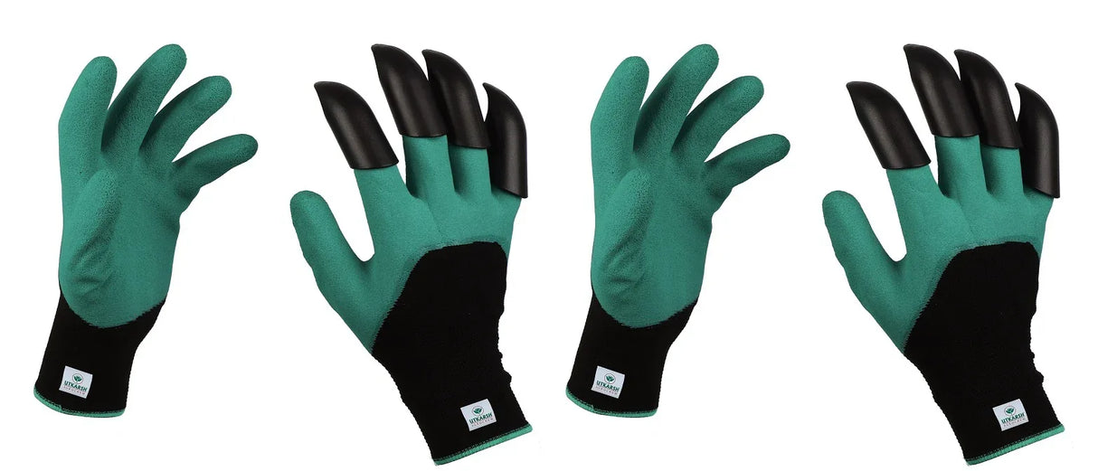 ABS Garden Gloves - Heavy-Duty Washable Gloves with Right Hand Fingertip ABS Claws for Pruning, Digging, Planting and Home Gardening - Utkarsh Agrochem Pvt ltd. 