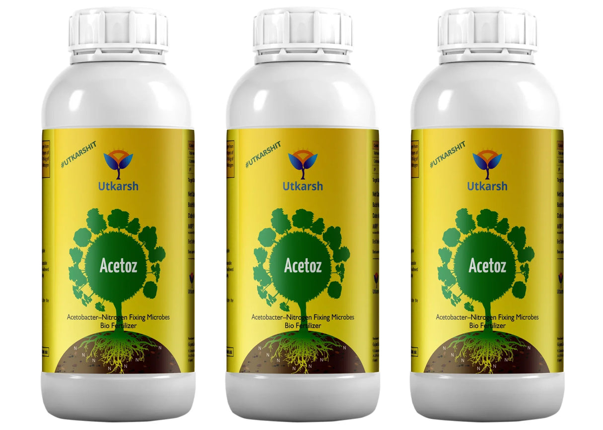 Acetobacter - Nitrogen Fixing Microbes, Liquid Bio Fertilizer for Plants Growth, Enhances Soil Structure & Fertility, Yields & Nutrient Uptake | Acetoz - Utkarsh Agrochem Pvt ltd. 