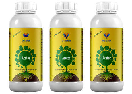 Acetobacter - Nitrogen Fixing Microbes, Liquid Bio Fertilizer for Plants Growth, Enhances Soil Structure & Fertility, Yields & Nutrient Uptake | Acetoz - Utkarsh Agrochem Pvt ltd. 