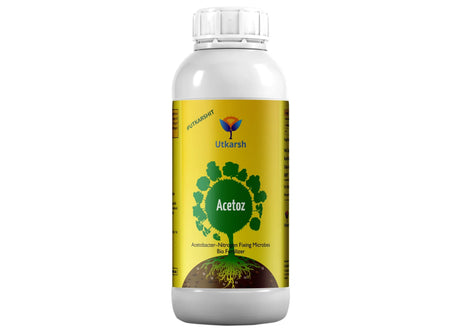 Acetobacter - Nitrogen Fixing Microbes, Liquid Bio Fertilizer for Plants Growth, Enhances Soil Structure & Fertility, Yields & Nutrient Uptake | Acetoz - Utkarsh Agrochem Pvt ltd. 