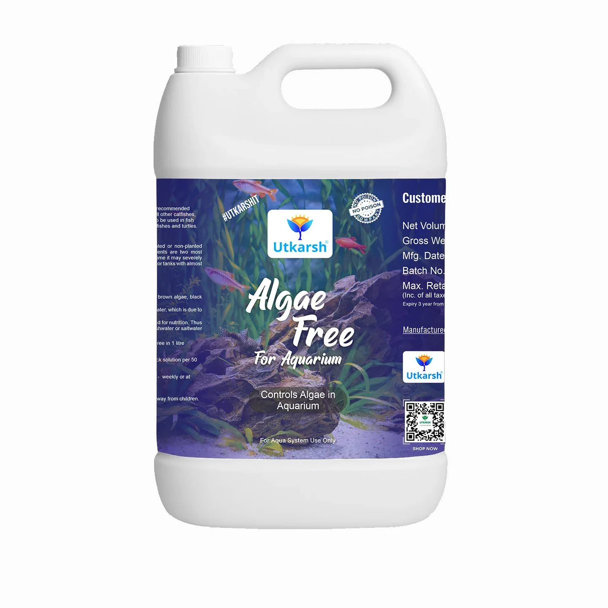 Algae Free for Aquarium Tank | Algae Cleaner, Liquid Algae Scraper for Fish Tank and Algae Remover - Utkarsh Agrochem Pvt ltd. 